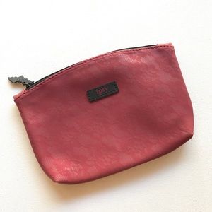 🎉 NEW IPSY RED Lace Print with Black Bat zipper